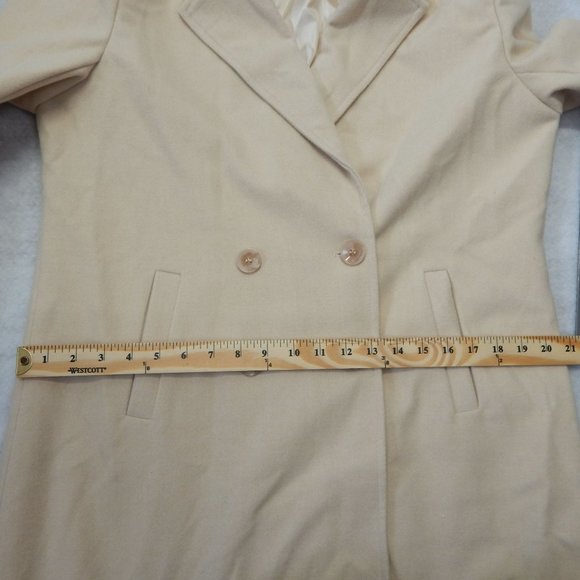 Pea Coat Women's Mid Length Cream Dress Size M - Picture 7 of 10